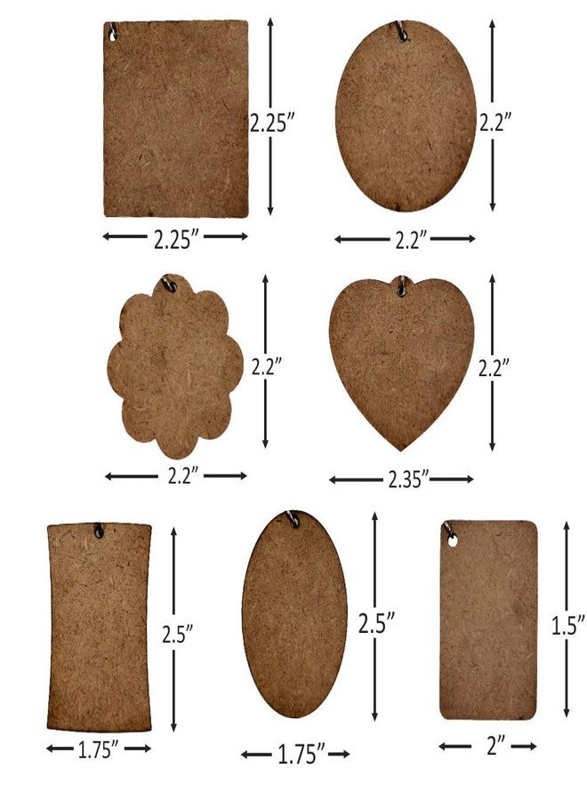 PICRAZEE سلاسل مفاتيح خشبية بسيطة من خشب MDF من PICRAZEE، مثالية للأعمال الفنية والحرفية، والرسم، وفن الديكوباج، وأعمال الراتنج، والماندالا، والديكور، والفن السائل (20 قطعة) (سلسلة ثابتة بطول 35 بوصة) - Image 2